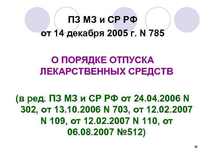 ПЗ МЗ и СР РФ от 14 декабря 2005 г. N 785 О ПОРЯДКЕ