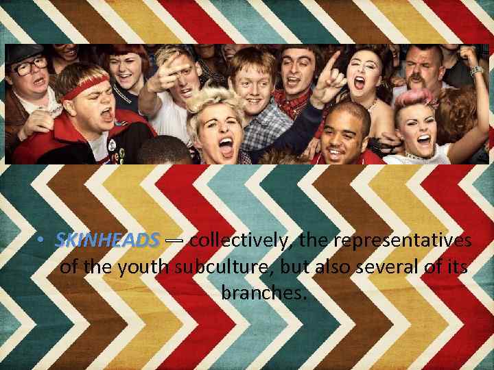  • SKINHEADS — collectively, the representatives — of the youth subculture, but also