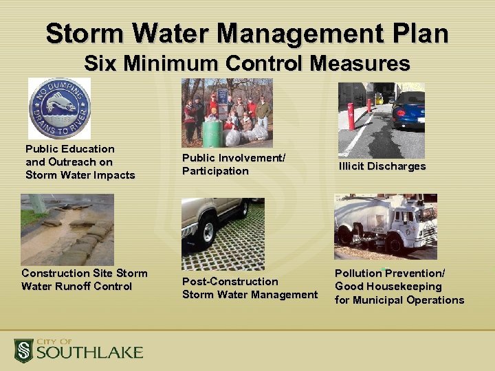 Storm Water Management Plan Six Minimum Control Measures Public Education and Outreach on Storm