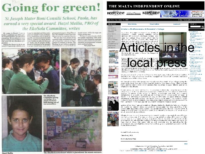 Articles in the local press 