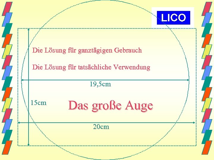 Die Lösung für ganztägigen Gebrauch Die Lösung für tatsächliche Verwendung 19, 5 cm 15