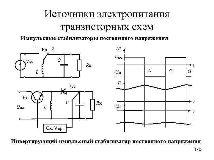 Источники электропитания транзисторных схем Импульсные стабилизаторы постоянного напряжения 1 Ul Кл 2 Uвх C