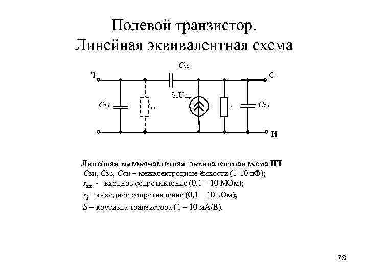 Параметры эквивалентной схемы биполярного транзистора