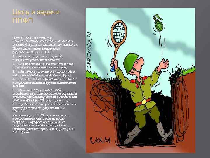 Цель и задачи ППФП. Цель ППФП - достижение психофизической готовности человека к успешной профессиональной