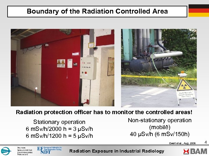 Boundary of the Radiation Controlled Area Radiation protection officer has to monitor the controlled