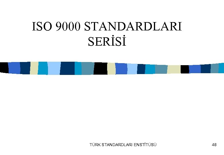 ISO 9000 STANDARDLARI SERİSİ TÜRK STANDARDLARI ENSTİTÜSÜ 48 