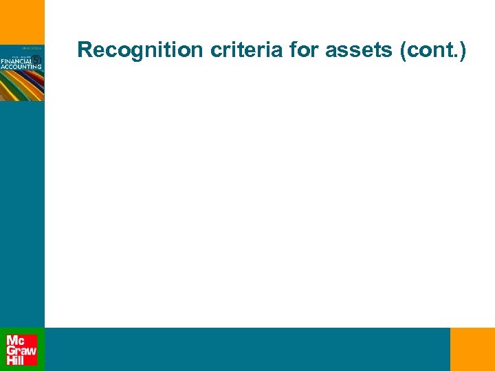 Recognition criteria for assets (cont. ) 
