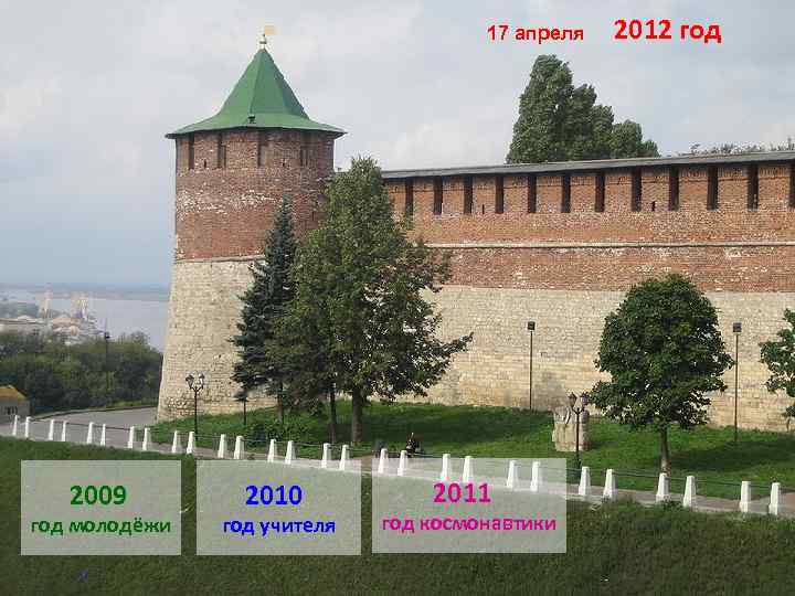 17 апреля 2009 год молодёжи 2010 год учителя 2011 год космонавтики 2012 год 