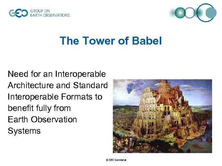 The Tower of Babel Need for an Interoperable Architecture and Standard Interoperable Formats to