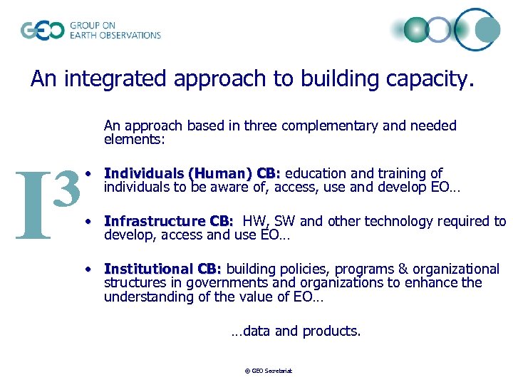 An integrated approach to building capacity. An approach based in three complementary and needed