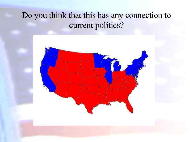 Do you think that this has any connection to current politics? 