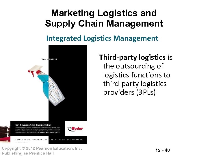 Marketing Logistics and Supply Chain Management Integrated Logistics Management Third-party logistics is the outsourcing