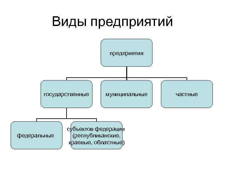 Указать вид предприятия