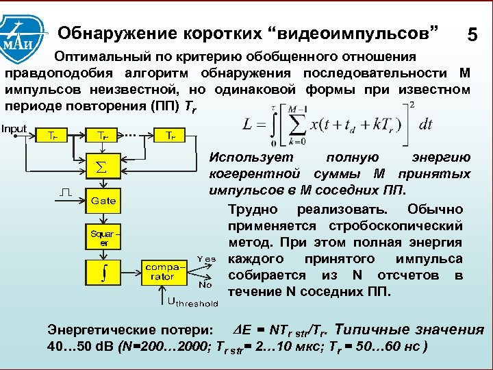 Структурная схема оптимального обнаружителя