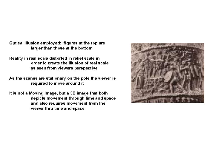 Optical Illusion employed: figures at the top are larger than those at the bottom