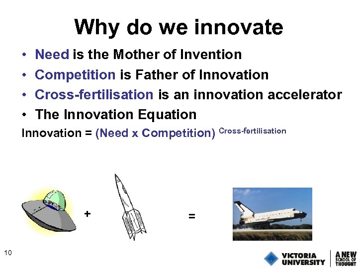 Why do we innovate • • Need is the Mother of Invention Competition is