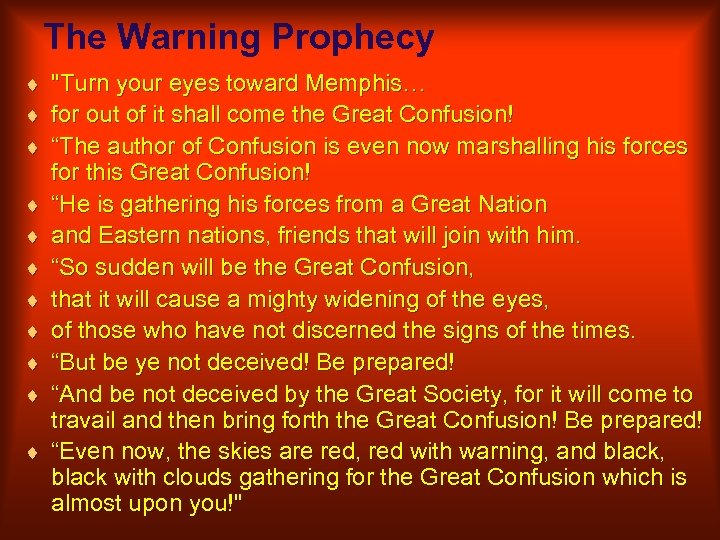 The Warning Prophecy ¨ 
