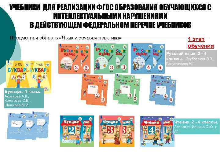 УЧЕБНИКИ ДЛЯ РЕАЛИЗАЦИИ ФГОС ОБРАЗОВАНИЯ ОБУЧАЮЩИХСЯ С ИНТЕЛЛЕКТУАЛЬНЫМИ НАРУШЕНИЯМИ В ДЕЙСТВУЮЩЕМ ФЕДЕРАЛЬНОМ ПЕРЕЧНЕ УЧЕБНИКОВ