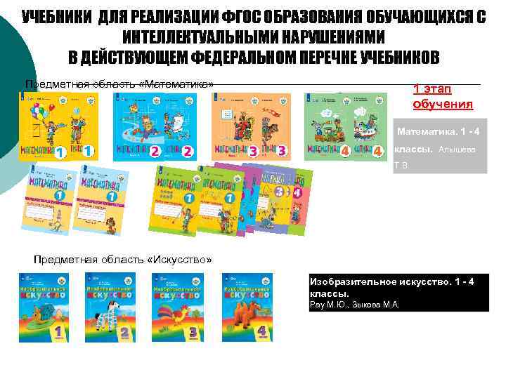 УЧЕБНИКИ ДЛЯ РЕАЛИЗАЦИИ ФГОС ОБРАЗОВАНИЯ ОБУЧАЮЩИХСЯ С ИНТЕЛЛЕКТУАЛЬНЫМИ НАРУШЕНИЯМИ В ДЕЙСТВУЮЩЕМ ФЕДЕРАЛЬНОМ ПЕРЕЧНЕ УЧЕБНИКОВ