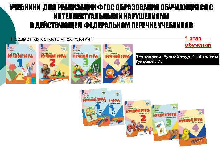 УЧЕБНИКИ ДЛЯ РЕАЛИЗАЦИИ ФГОС ОБРАЗОВАНИЯ ОБУЧАЮЩИХСЯ С ИНТЕЛЛЕКТУАЛЬНЫМИ НАРУШЕНИЯМИ В ДЕЙСТВУЮЩЕМ ФЕДЕРАЛЬНОМ ПЕРЕЧНЕ УЧЕБНИКОВ