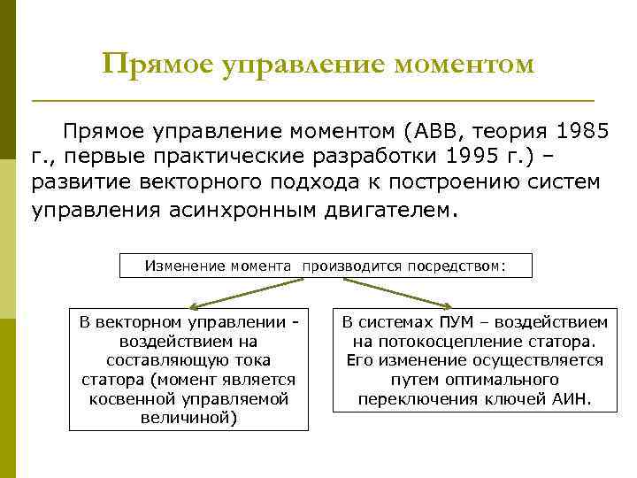 Момент управления. Прямое управление. Прямое управление моментом. Принцип прямого управления моментом. Прямое управление моментом двигателя.