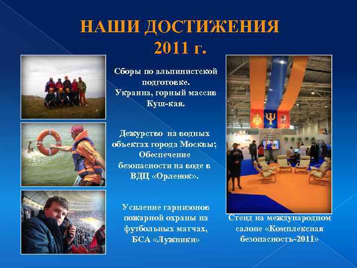 НАШИ ДОСТИЖЕНИЯ 2011 г. Сборы по альпинистской подготовке. Украина, горный массив Куш-кая. Дежурство на