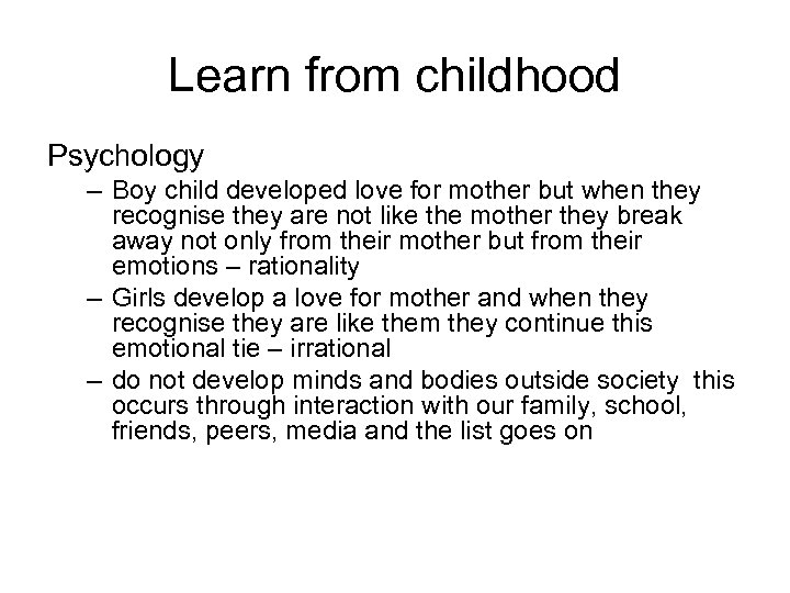 Learn from childhood Psychology – Boy child developed love for mother but when they