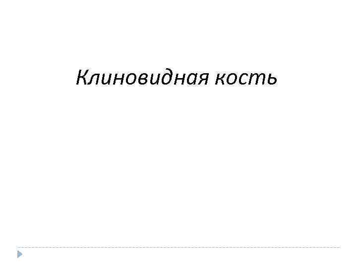 Клиновидная кость 