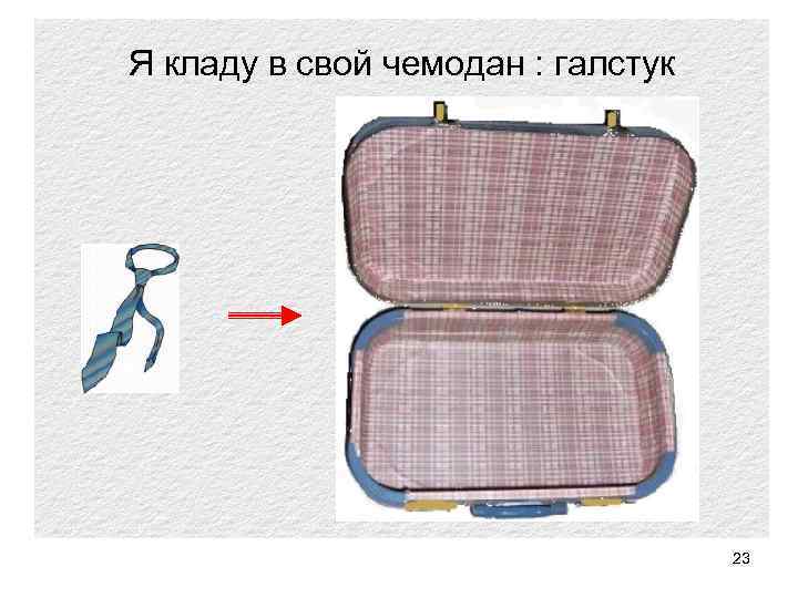 Я кладу в свой чемодан : галстук 23 