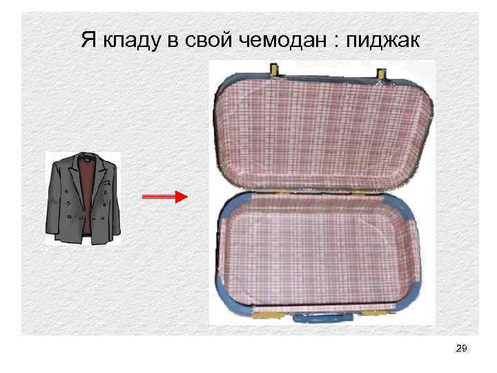 Я кладу в свой чемодан : пиджак 29 