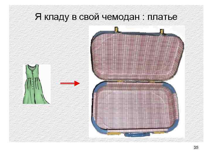 Я кладу в свой чемодан : платье 35 