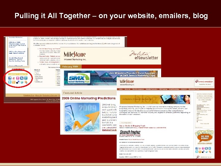 Pulling it All Together – on your website, emailers, blog 