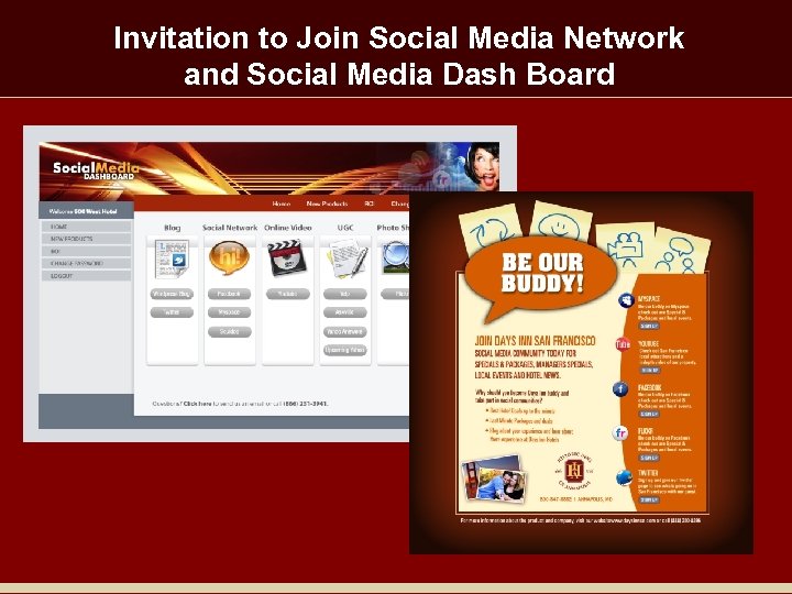 Invitation to Join Social Media Network and Social Media Dash Board 