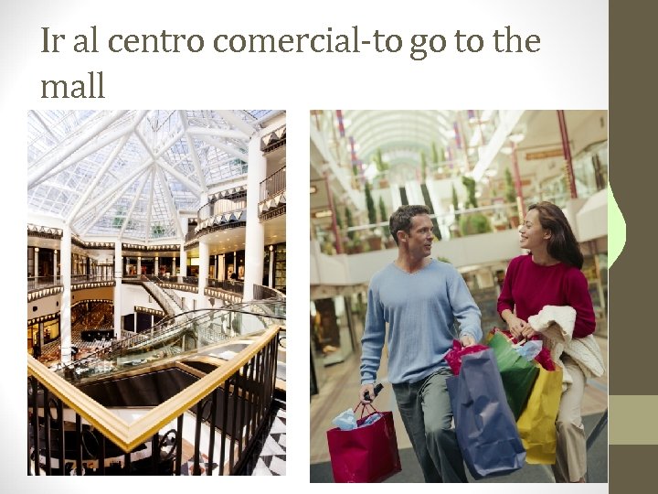 Ir al centro comercial-to go to the mall 