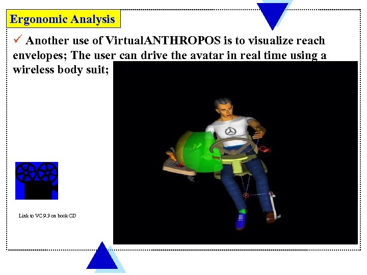 Ergonomic Analysis ü Another use of Virtual. ANTHROPOS is to visualize reach envelopes; The