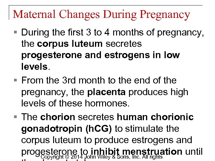 Maternal Changes During Pregnancy § During the first 3 to 4 months of pregnancy,
