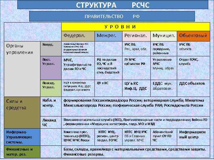 Структура рсчс