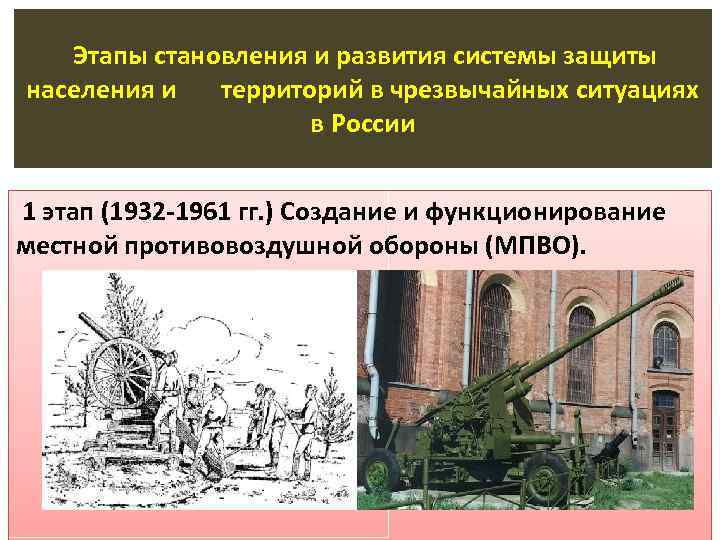 Этапы становления и развития системы защиты населения и территорий в чрезвычайных ситуациях в России