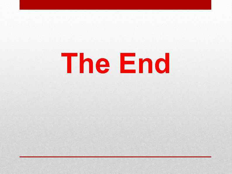 The End 