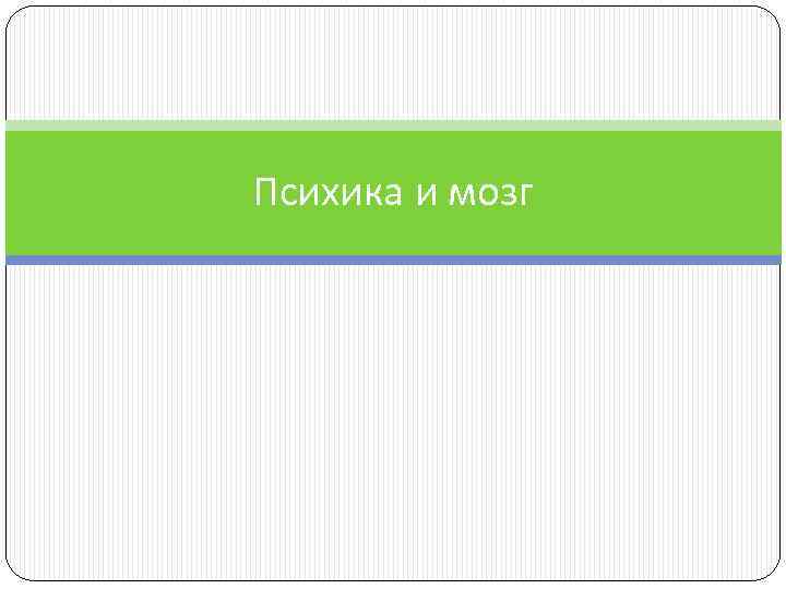 Психика и мозг 