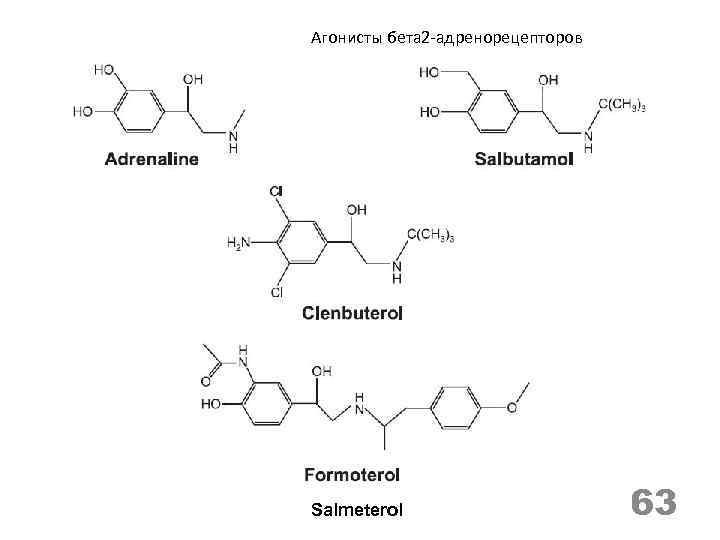Агонисты бета 2 -адренорецепторов Salmeterol 63 
