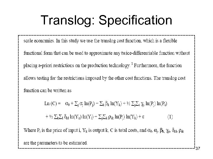 Translog: Specification 37 