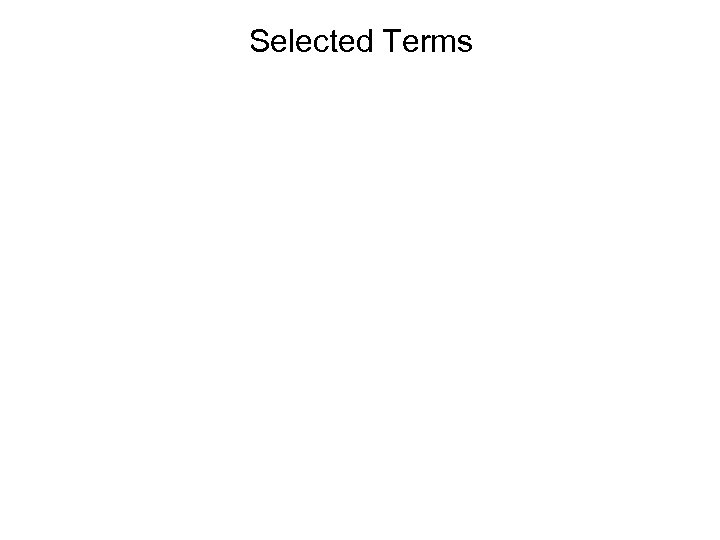 Selected Terms 