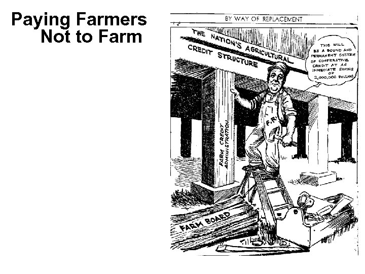 Paying Farmers Not to Farm To help the farmers, who had been suffering ever