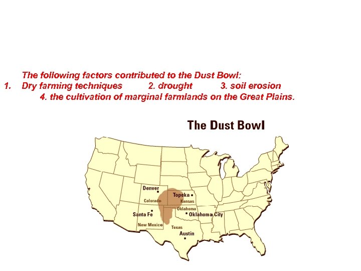 Dust Bowls and Black Blizzards • 1. After the drought of 1933, furious winds