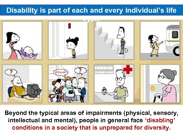 Disability is part of each and every individual’s life cycle Beyond the typical areas
