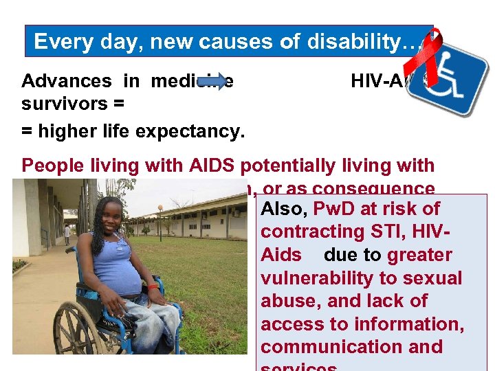 Every day, new causes of disability… Advances in medicine survivors = = higher life
