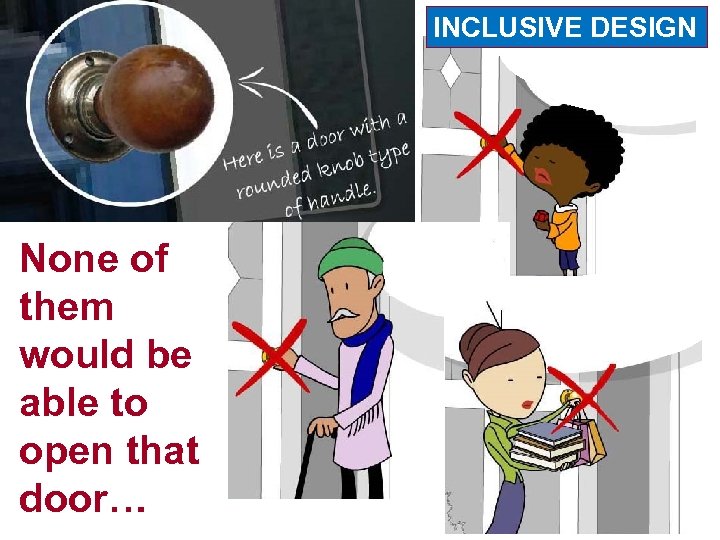 INCLUSIVE DESIGN None of them would be able to open that door… 