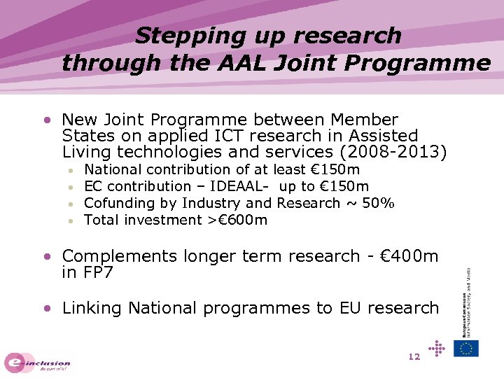 Stepping up research through the AAL Joint Programme • New Joint Programme between Member