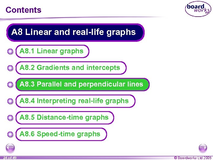 Contents A 8 Linear and real-life graphs A 8. 1 Linear graphs A 8.